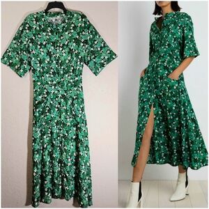 THE KIT Cobie Shirtdress in Green Primrose, SZ 6